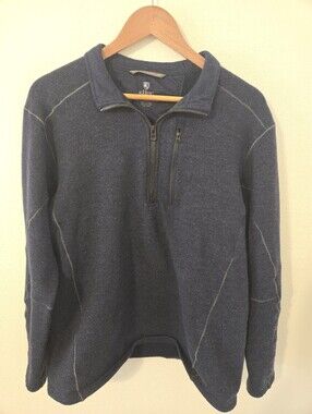 Kuhl Pullover Sweatshirt Mens XL Pocket Outdoor Hiking Dark Blue Athletic